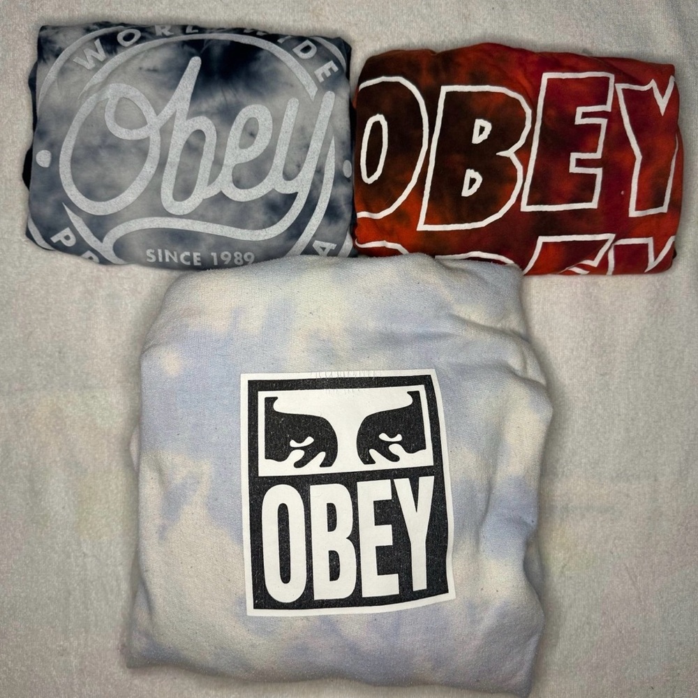 Obey Tie-Dye and Graphic T-Shirt Trio